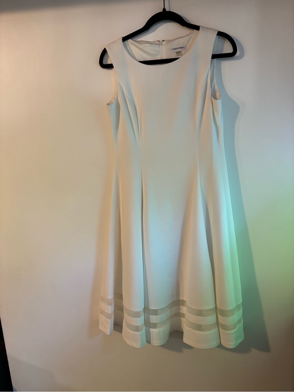 NWT Calvin Klein Ivory Sleeveless A-Line Dress size 10